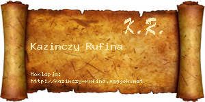 Kazinczy Rufina névjegykártya